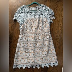 Eliza J Light Blue & Nude Lace Dresd Size 18